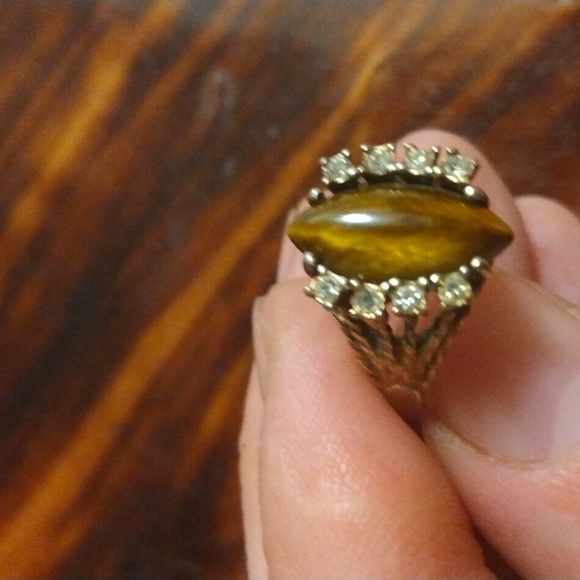 Tiger's eye w/Cz - Picture 2 of 3